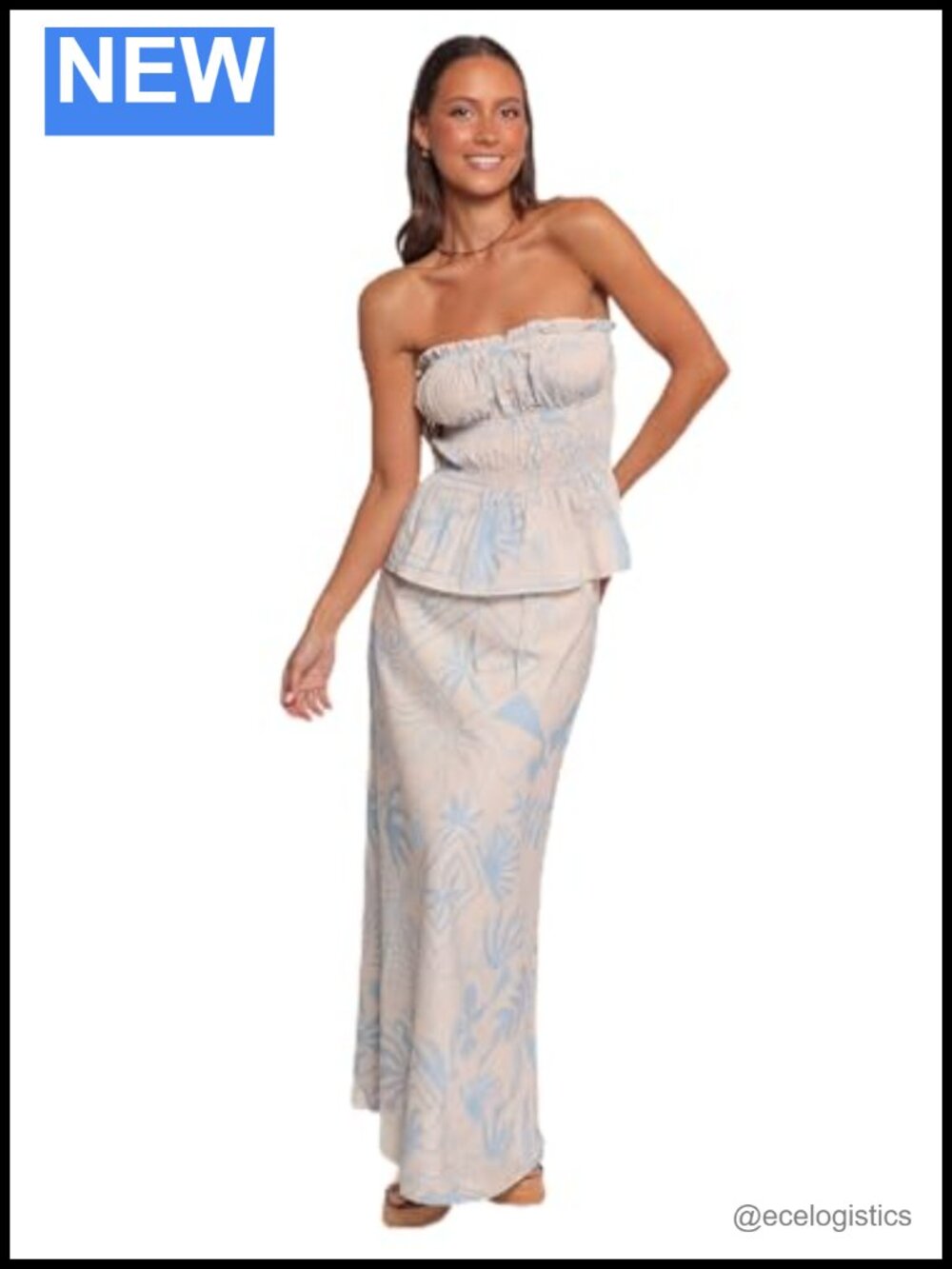 A-Line Maxi Skirt with Drawstring Waist and Back Slit